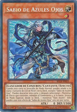 Sabio de Azules Ojos BLLR SP055 Secret Rare 1st Edition Spanish Yugioh Cards Sabio de Azules Ojos BLLR SP055 Secret Rare 1st Edition Spanish Yugioh Cards