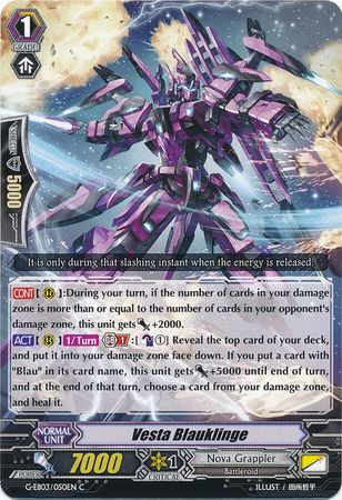Vesta Blauklinge G EB03 050EN Common C G Extra Booster 3 The Galaxy Star Gate Singles Vesta Blauklinge G EB03 050EN Common C G Extra Booster 3 The Galaxy Star Gate Singles