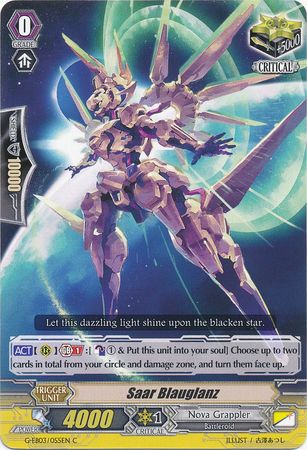 Saar Blauglanz G EB03 055EN Common C G Extra Booster 3 The Galaxy Star Gate Singles Saar Blauglanz G EB03 055EN Common C G Extra Booster 3 The Galaxy Star Gate Singles
