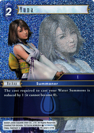 Final Fantasy TCG Opus Rare FOIL Yuna 1-177R MINT Square Enix water 