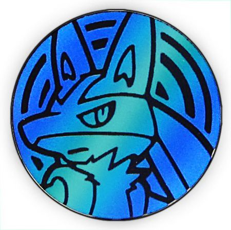 Pokemon Aura s Lucario Large sized Collectible Coin Blue Rainbow Mirror Holofoil Pokemon Aura s Lucario Large sized Collectible Coin Blue Rainbow Mirror Holofoil