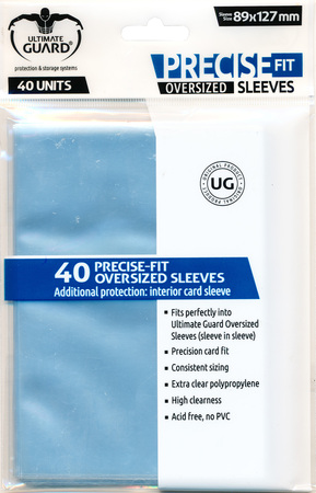 Ultimate Guard Oversized Precise Fit Sleeves 40-Sleeves, Transparent 