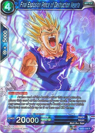 Final Explosion Prince of Destruction Vegeta BT3 036 Rare Final Explosion Prince of Destruction Vegeta BT3 036 Rare