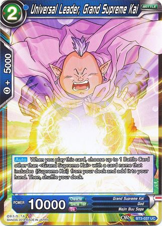 Universal Leader Grand Supreme Kai BT3 037 Uncommon Universal Leader Grand Supreme Kai BT3 037 Uncommon