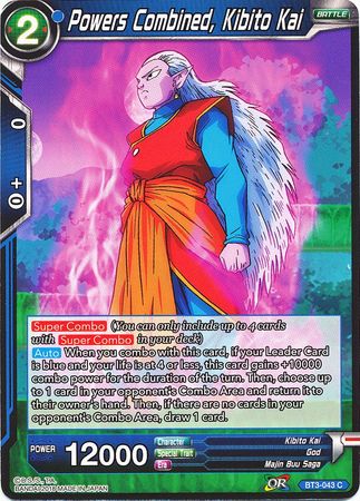 Powers Combined Kibito Kai BT3 043 Common Cross Worlds Non Foil Singles Powers Combined Kibito Kai BT3 043 Common Cross Worlds Non Foil Singles