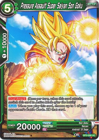 Pressure Assault Super Saiyan Son Goku BT3 058 Uncommon Pressure Assault Super Saiyan Son Goku BT3 058 Uncommon