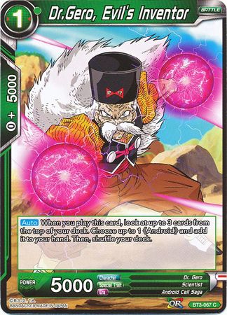 Dr Gero Evil s Inventor BT3 067 Common Cross Worlds Non Foil Singles Dr Gero Evil s Inventor BT3 067 Common Cross Worlds Non Foil Singles