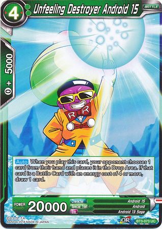 Unfeeling Destroyer Android 15 BT3 073 Uncommon Unfeeling Destroyer Android 15 BT3 073 Uncommon