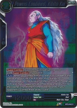 Powers Combined Kibito Kai BT3 043 Foil Common Cross Worlds Foil Singles Powers Combined Kibito Kai BT3 043 Foil Common Cross Worlds Foil Singles