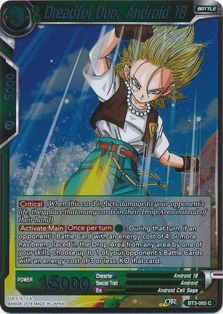 Dreadful Duo Android 18 BT3 065 Foil Common Cross Worlds Foil Singles Dreadful Duo Android 18 BT3 065 Foil Common Cross Worlds Foil Singles