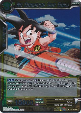 No Openings Son Goku BT3 090 Foil Uncommon No Openings Son Goku BT3 090 Foil Uncommon
