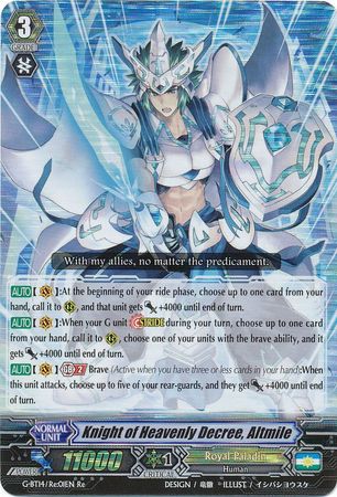 Knight of Heavenly Decree Altmile G BT14 Re 01EN Triple Rare RRR Knight of Heavenly Decree Altmile G BT14 Re 01EN Triple Rare RRR