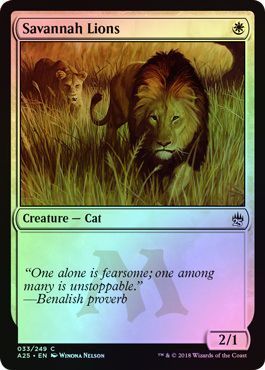 Savannah Lions 033 249 Foil Masters 25 Foil Singles Savannah Lions 033 249 Foil Masters 25 Foil Singles