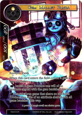 Gem Mallet Panda TSW 010 Rare Full Art Force of Will The Time Spinning Witch Singles Gem Mallet Panda TSW 010 Rare Full Art Force of Will The Time Spinning Witch Singles