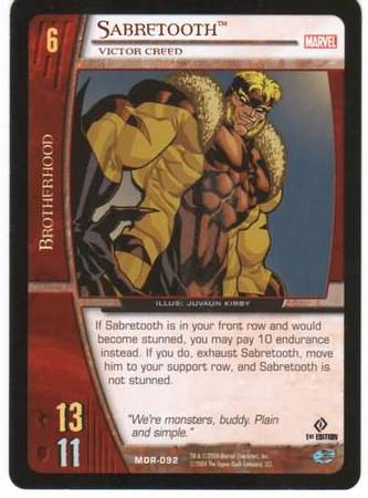 Sabretooth Victor Creed MOR 092 Common Vs System Marvel Origins Sabretooth Victor Creed MOR 092 Common Vs System Marvel Origins