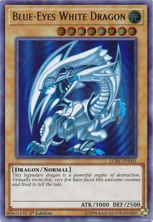 USED * YuGiOh LCKC-EN001 Blue-Eyes White Dragon Ultra Original Art NM 1st Ed 