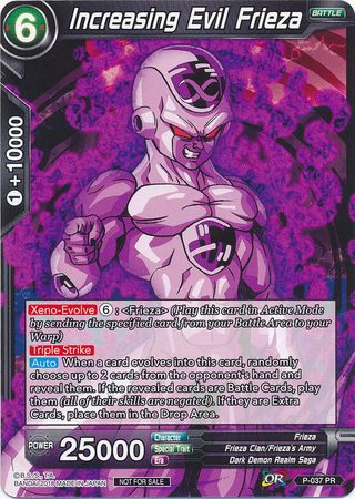 Increasing Evil Frieza P 037 PR Non Foil Promo Dragon Ball Super Tournament Promos Increasing Evil Frieza P 037 PR Non Foil Promo Dragon Ball Super Tournament Promos