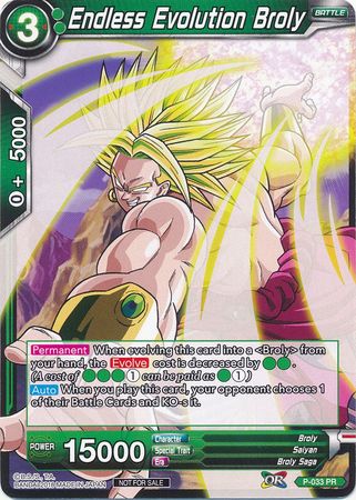 Endless Evolution Broly P 033 PR Non Foil Promo Dragon Ball Super Tournament Promos Endless Evolution Broly P 033 PR Non Foil Promo Dragon Ball Super Tournament Promos
