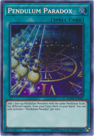 Pendulum Paradox EXFO EN061 Secret Rare Unlimited Extreme Force EXFO Unlimited Singles Pendulum Paradox EXFO EN061 Secret Rare Unlimited Extreme Force EXFO Unlimited Singles