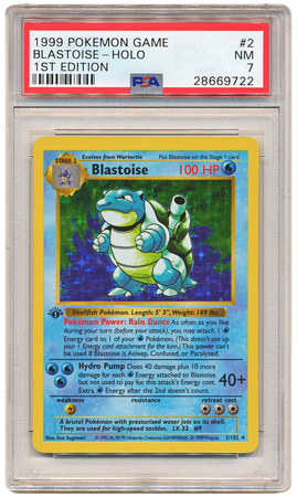 Blastoise 2 102 PSA NM 7 Holo Rare 1st Edition Base Set 28669722 Base Set 1st Edition Singles Blastoise 2 102 PSA NM 7 Holo Rare 1st Edition Base Set 28669722 Base Set 1st Edition Singles