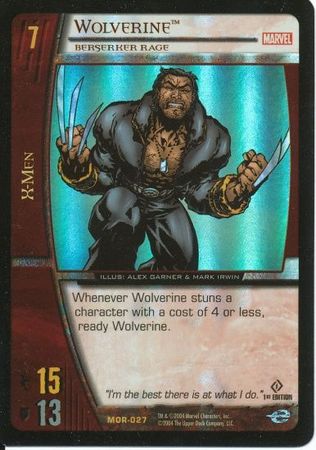 Wolverine Berserker Rage MOR 027 Rare Vs System Marvel Origins Wolverine Berserker Rage MOR 027 Rare Vs System Marvel Origins