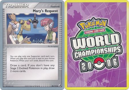 Mary s Request 86 115 2006 World Championship Card World Championship 2006 Singles Mary s Request 86 115 2006 World Championship Card World Championship 2006 Singles