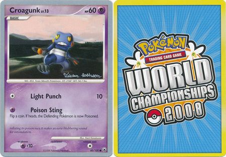 Croagunk 60 100 2008 World Championship Card World Championship 2008 Singles Croagunk 60 100 2008 World Championship Card World Championship 2008 Singles