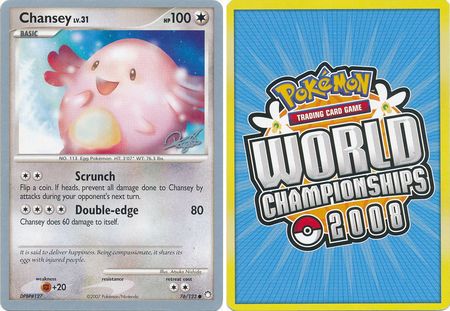 Chansey 76 123 2008 World Championship Card Chansey 76 123 2008 World Championship Card