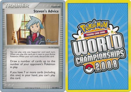 Steven s Advice 83 108 2008 World Championship Card World Championship 2008 Singles Steven s Advice 83 108 2008 World Championship Card World Championship 2008 Singles