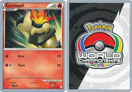 Cyndaquil 61 123 2011 World Championship Card Cyndaquil 61 123 2011 World Championship Card