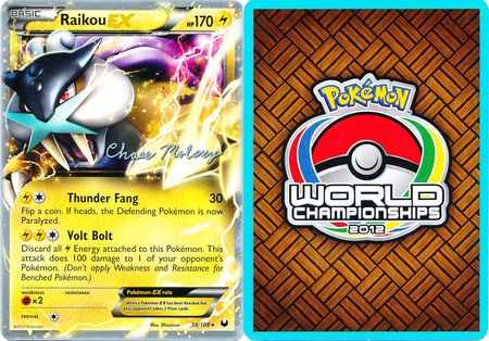 Rare Pokémon Card Raikou Ex World Championships 2012 38