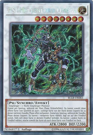 PSI Hullenlord Omega BLLR DE061 Secret Rare 1st Edition German Yugioh Cards PSI Hullenlord Omega BLLR DE061 Secret Rare 1st Edition German Yugioh Cards
