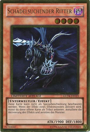 Schadelsuchender Ritter GLD4 DE023 Gold Rare Limited Edition German Yugioh Cards Schadelsuchender Ritter GLD4 DE023 Gold Rare Limited Edition German Yugioh Cards