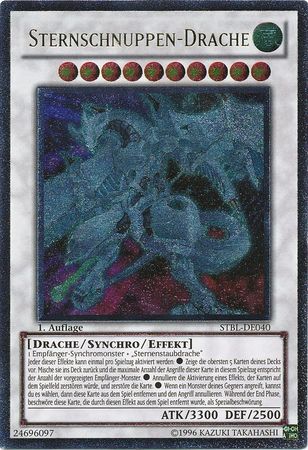 Utlimate Rare Sternschnuppen Drache STBL DE040 1st Edition German Yugioh Cards Utlimate Rare Sternschnuppen Drache STBL DE040 1st Edition German Yugioh Cards