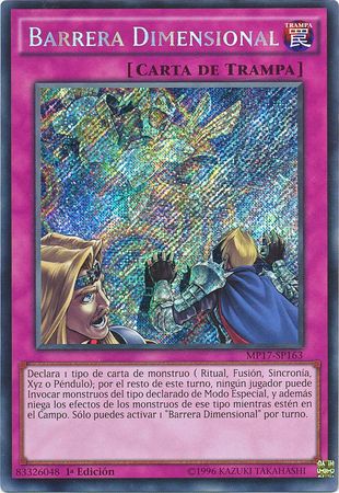 Barrera Dimensional MP17 SP163 Secret Rare 1st Edition Spanish Yugioh Cards Barrera Dimensional MP17 SP163 Secret Rare 1st Edition Spanish Yugioh Cards