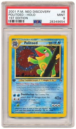 Politoed 8 75 PSA MINT 9 Holo Rare 1st Edition Neo Discovery 9654 Neo Discovery 1st Edition Singles Politoed 8 75 PSA MINT 9 Holo Rare 1st Edition Neo Discovery 9654 Neo Discovery 1st Edition Singles
