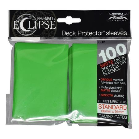 Ultra Pro PRO Matte Eclipse Lime Green 100ct Standard Sized Sleeves UP85606 Sleeves Ultra Pro PRO Matte Eclipse Lime Green 100ct Standard Sized Sleeves UP85606 Sleeves