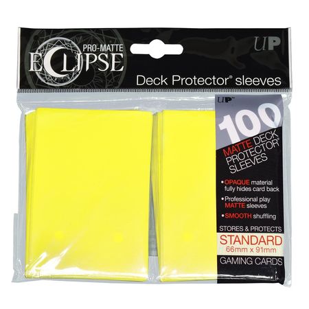 Ultra Pro PRO Matte Eclipse Lemon Yellow 100ct Standard Sized Sleeves UP85608 Sleeves Ultra Pro PRO Matte Eclipse Lemon Yellow 100ct Standard Sized Sleeves UP85608 Sleeves