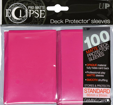 Ultra Pro PRO Matte Eclipse Hot Pink 100ct Standard Sized Sleeves UP85609 Sleeves Ultra Pro PRO Matte Eclipse Hot Pink 100ct Standard Sized Sleeves UP85609 Sleeves