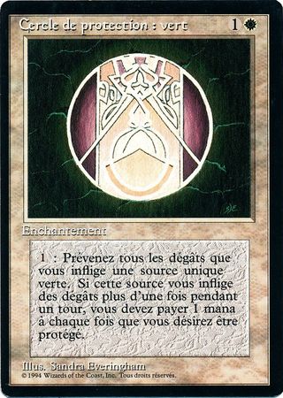 Cercle de protection vert Circle of Protection Green Revised Black Border French Singles Cercle de protection vert Circle of Protection Green Revised Black Border French Singles