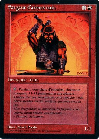 Forgeur d armes nain Dwarven Weaponsmith Revised Black Border French Singles Forgeur d armes nain Dwarven Weaponsmith Revised Black Border French Singles