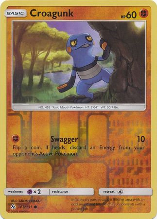 Croagunk 63 131 Common Reverse Holo Sun Moon Forbidden Light Reverse Holo Singles Croagunk 63 131 Common Reverse Holo Sun Moon Forbidden Light Reverse Holo Singles