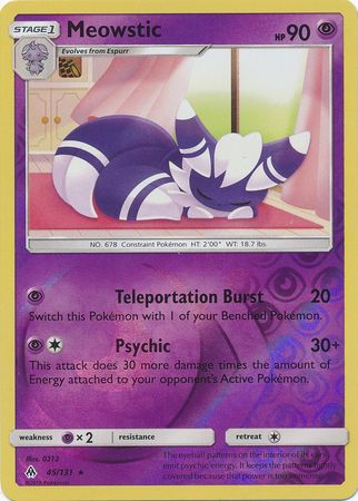 Meowstic 45 131 Rare Reverse Holo Sun Moon Forbidden Light Reverse Holo Singles Meowstic 45 131 Rare Reverse Holo Sun Moon Forbidden Light Reverse Holo Singles