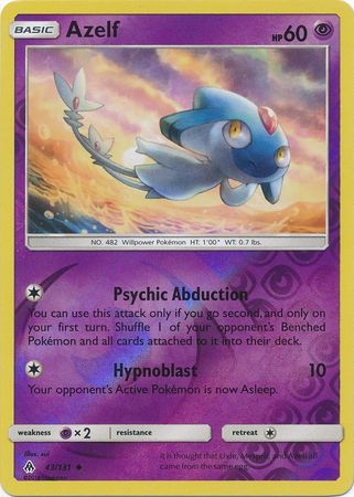 Azelf 43 131 Uncommon Reverse Holo Sun Moon Forbidden Light Reverse Holo Singles Azelf 43 131 Uncommon Reverse Holo Sun Moon Forbidden Light Reverse Holo Singles