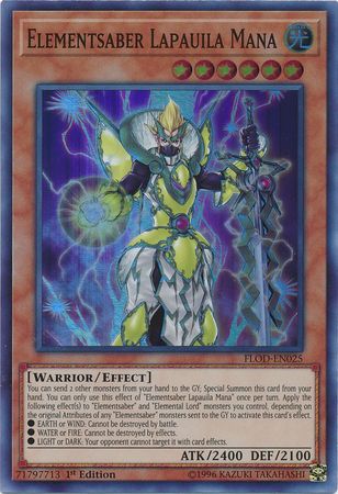 Elementsaber Lapauila Mana FLOD EN025 Super Rare 1st Edition 