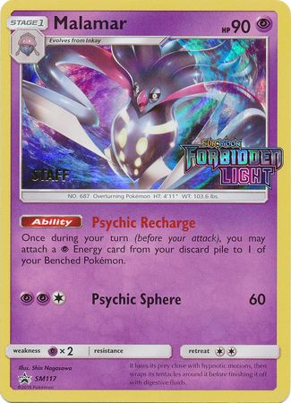 Malamar SM117 Staff Pre Release Promo Pokemon Sun Moon Promos Malamar SM117 Staff Pre Release Promo Pokemon Sun Moon Promos