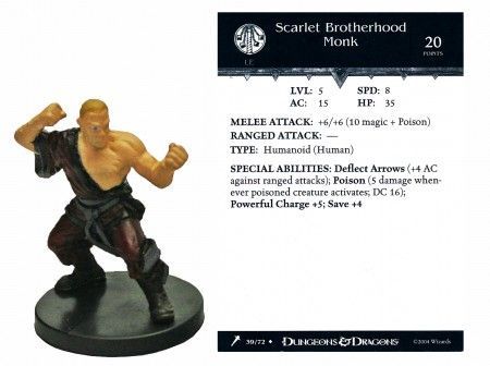 SCARLET BROTHERHOOD MONK  #39 Giants of Legend - and HARD TO FIND!! D&D Mini 
