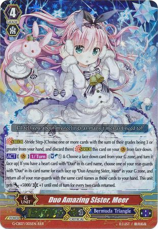 Duo Amazing Sister Meer G CB07 005EN Triple Rare RRR Duo Amazing Sister Meer G CB07 005EN Triple Rare RRR