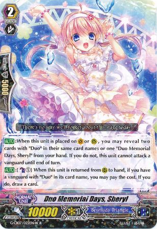 Duo Memorial Days Sheryl White G CB07 022EN W Rare W G Clan Booster 7 Divas Festa Singles Duo Memorial Days Sheryl White G CB07 022EN W Rare W G Clan Booster 7 Divas Festa Singles