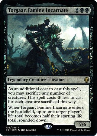 Torgaar Famine Incarnate 108 269 DOM Prerelease Foil Promo Magic The Gathering Promo Cards Torgaar Famine Incarnate 108 269 DOM Prerelease Foil Promo Magic The Gathering Promo Cards